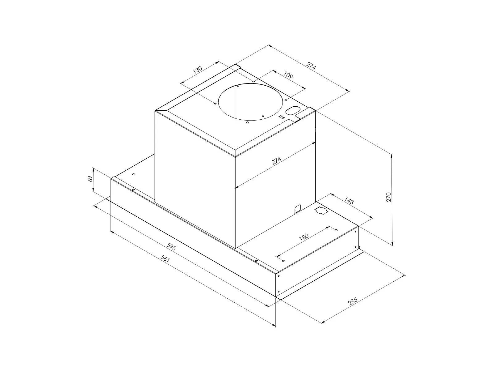 Okap podszafkowy Toflesz Lumino Inox: białe szkło 59,5 5 40d7085c95fbb43115fae0ff26098baa